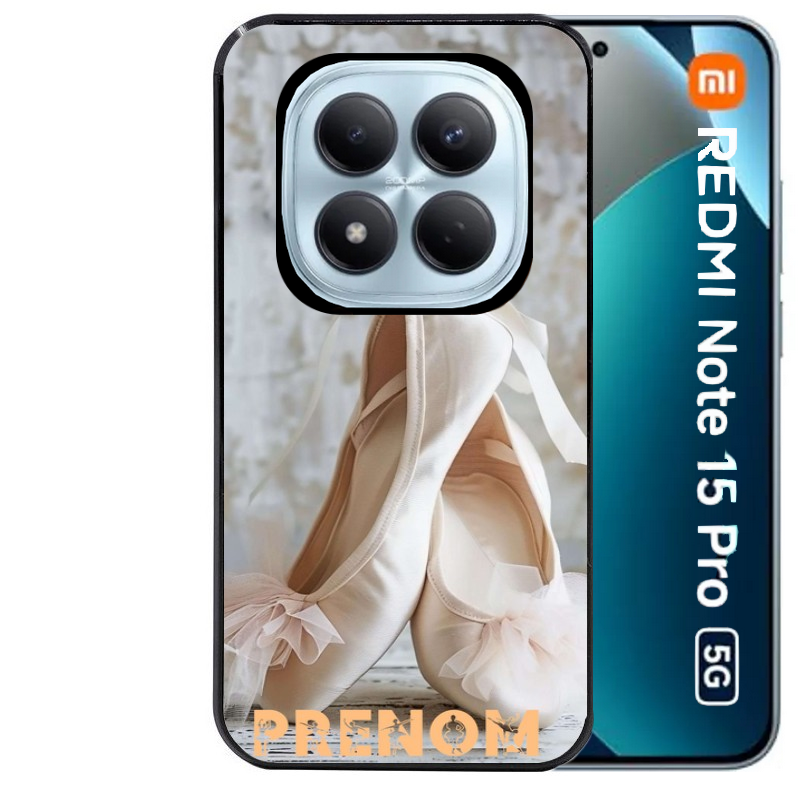 Coque noire taperso pour Redmi Note 15 et PRO PLUS 4G 5G avec motif ballerine danse personnalisee protection antichoc personnalisée