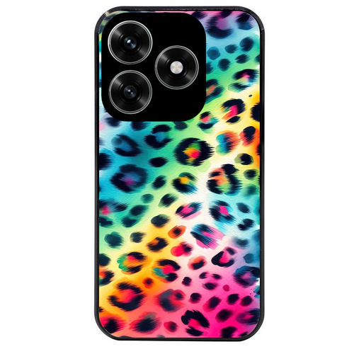 Coque noire taperso pour Honor X6B X5C X5C PLUS avec motif leopard arc protection antichoc personnalisée