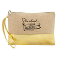 Pochette personnalisée en retard en jute et doré en jute et doré