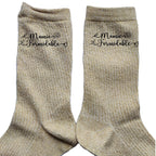 Chaussettes paillettes doré motif mamie formidable