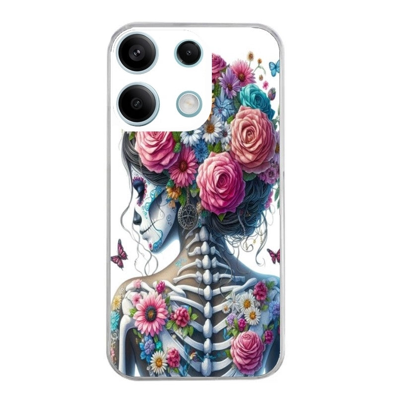 Coque taperso pour POCO M6 PRO 4G avec motif tete de mort calavera papillon protection antichoc personnalisée
