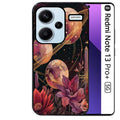 Coque noire taperso pour Redmi Note 13 PRO PLUS 5G avec motif astro et fleurs protection antichoc personnalisée