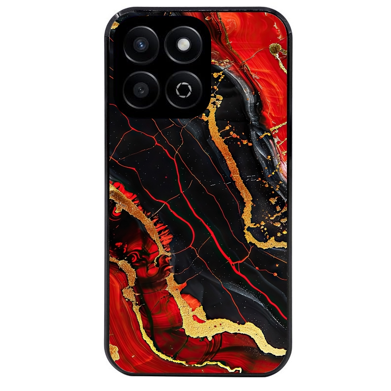 Coque noire taperso pour Honor 70 LITE 90 et LITE avec motif marbre rouge protection antichoc personnalisée