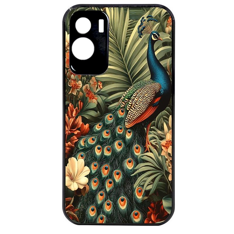 Coque noire taperso pour Honor 70 LITE 90 et LITE avec motif paon tropical protection antichoc personnalisée