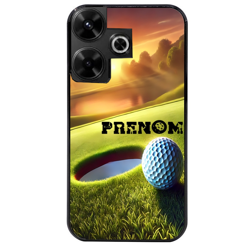Coque noire taperso pour POCO M6 4G avec motif golf personnalisee protection antichoc personnalisée