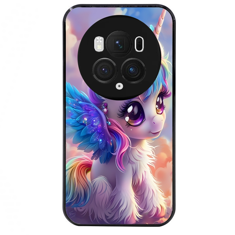 Coque noire taperso pour Magic 5 6 LITE et PRO avec motif licorne style anime protection antichoc personnalisée