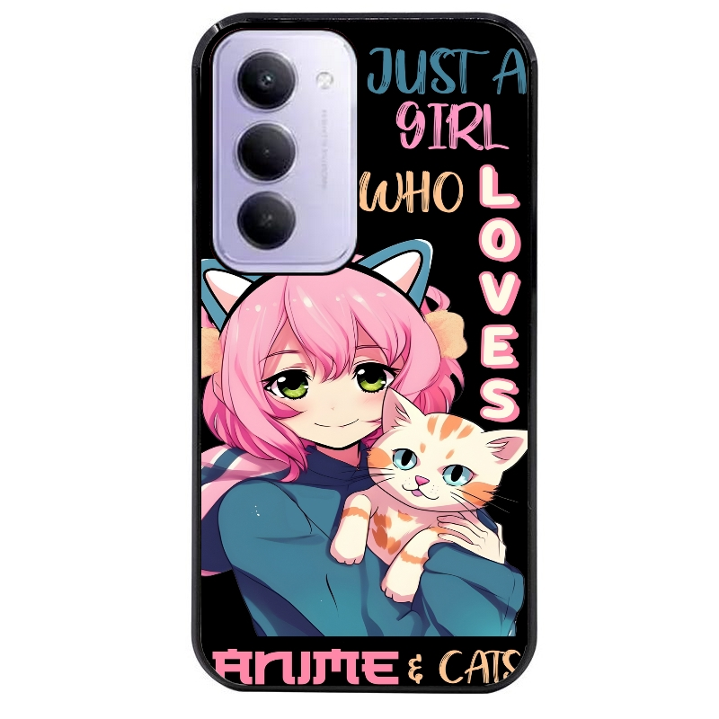Coque noire taperso pour Redmi 15 4G et 5G avec motif anime et chat protection antichoc personnalisée