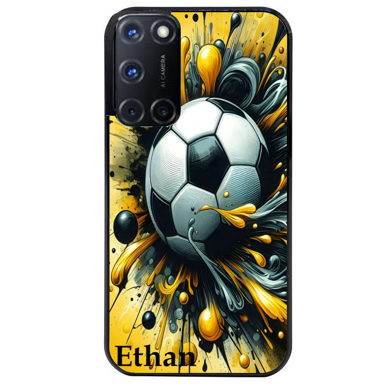 Coque noire taperso pour OPPO Reno 8 LITE avec motif football personnalisee protection antichoc personnalisée