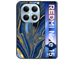 Coque noire taperso pour Redmi Note 15 et PRO PLUS 4G 5G avec motif marbre bleu agathe protection antichoc personnalisée
