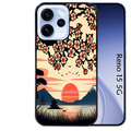 Coque noire taperso pour OPPO Reno 15 et F FS 5G avec motif japan cerisier protection antichoc personnalisée