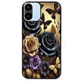 Coque noire taperso pour Redmi A1 et A2 avec motif papillon gothic protection antichoc personnalisée