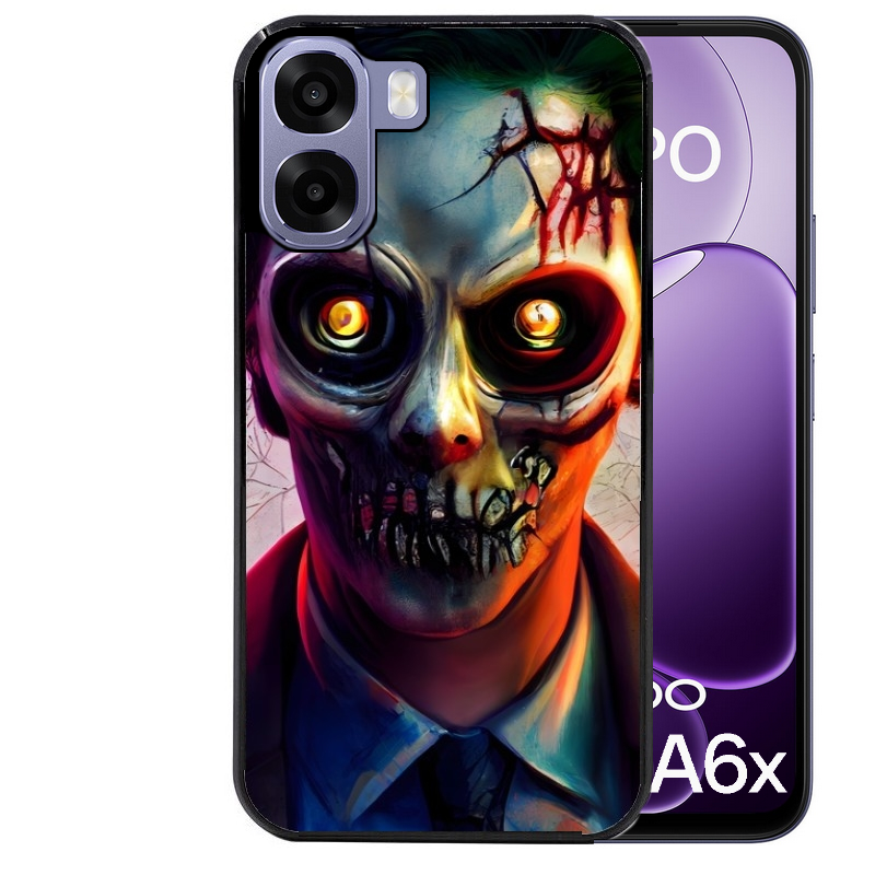 Coque noire taperso pour OPPO A6 A6X 4G et 5G motif joker style zombie protection antichoc personnalisée