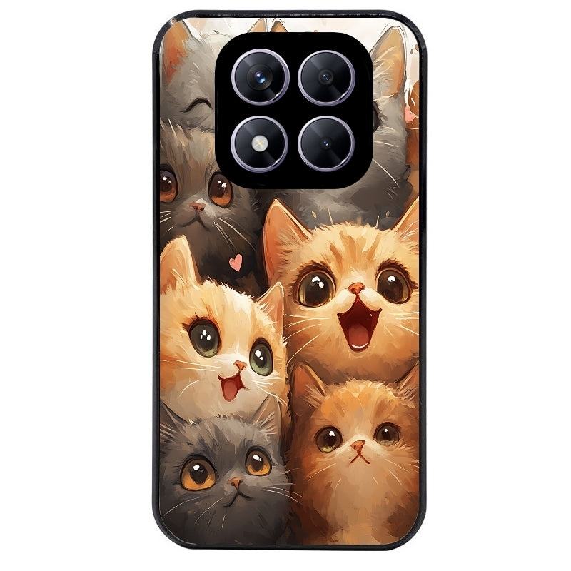 Coque noire taperso pour Redmi Note 14 et PRO PLUS 4G 5G avec motif chat smile protection antichoc personnalisée