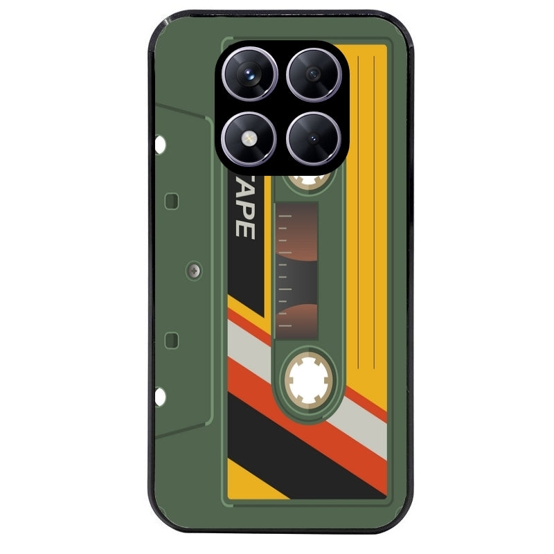 Coque noire taperso pour Redmi Note 14 et PRO PLUS 4G 5G personnalisable avec motif cassette kaki protection antichoc personnalisée
