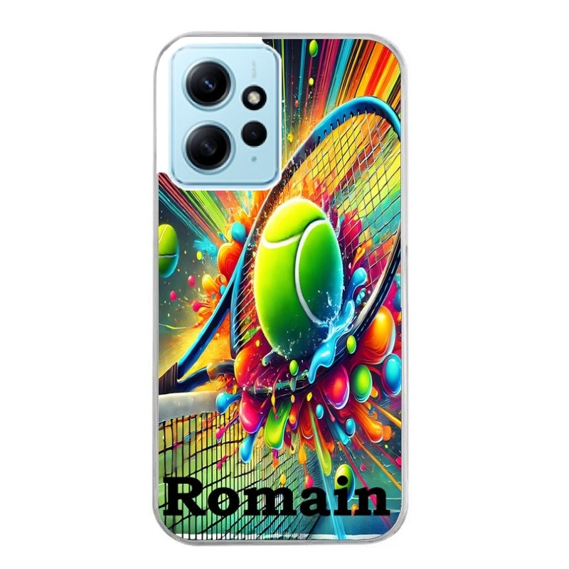 Coque taperso pour Redmi Note 12 4G 5G PRO 4G avec motif tennis color personnalisee protection antichoc personnalisée