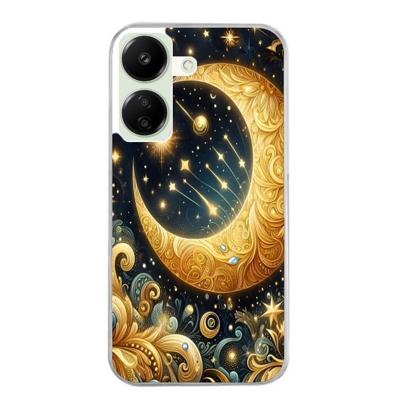 Coque taperso pour POCO C65 4G avec motif lune et etoile protection antichoc personnalisée