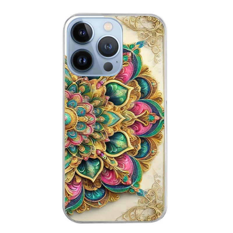 Coque taperso pour Iphone 13 et PRO MINI PRO MAX avec motif mandala 3 protection antichoc personnalisée