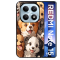 Coque noire taperso pour Redmi Note 15 et PRO PLUS 4G 5G avec motif chien smile protection antichoc personnalisée