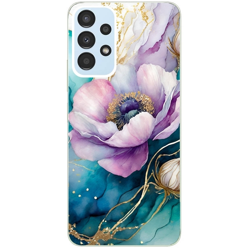 Coque taperso pour Galaxy A13 4G et 5G A23 A53 avec motif marbre fleur protection antichoc personnalisée