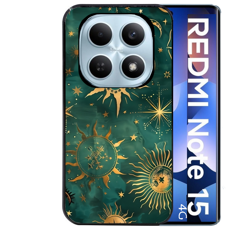 Coque noire taperso pour Redmi Note 15 et PRO PLUS 4G 5G avec motif lune et astro protection antichoc personnalisée