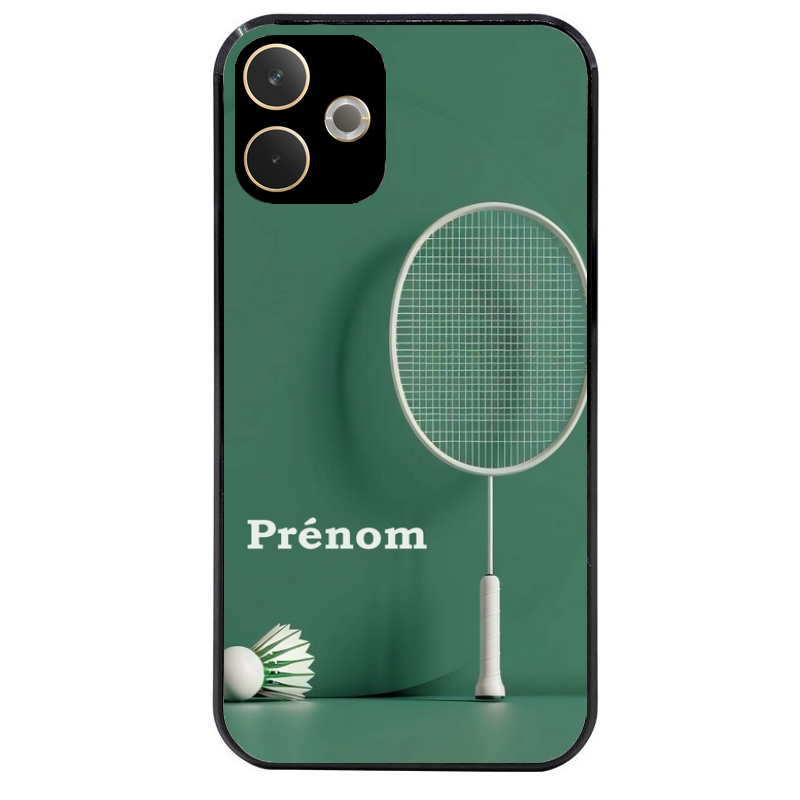 Coque noire taperso pour OPPO A5 PRO 4G et 5G avec motif badminton sport personnalise protection antichoc personnalisée