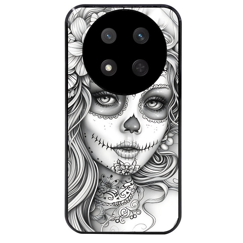 Coque noire taperso pour Magic 7 LITE et PRO avec motif mort calavera tatoo protection antichoc personnalisée