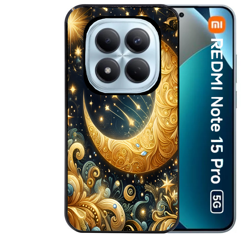 Coque noire taperso pour Redmi Note 15 et PRO PLUS 4G 5G avec motif lune astre protection antichoc personnalisée