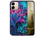 Coque noire taperso pour OPPO A6 A6X 4G et 5G avec motif tropical violet et des fleurs protection antichoc personnalisée