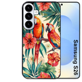 Coque noire taperso pour galaxy S26 et PLUS ULTRA FE avec motif perroquet et fleurs protection antichoc personnalisée