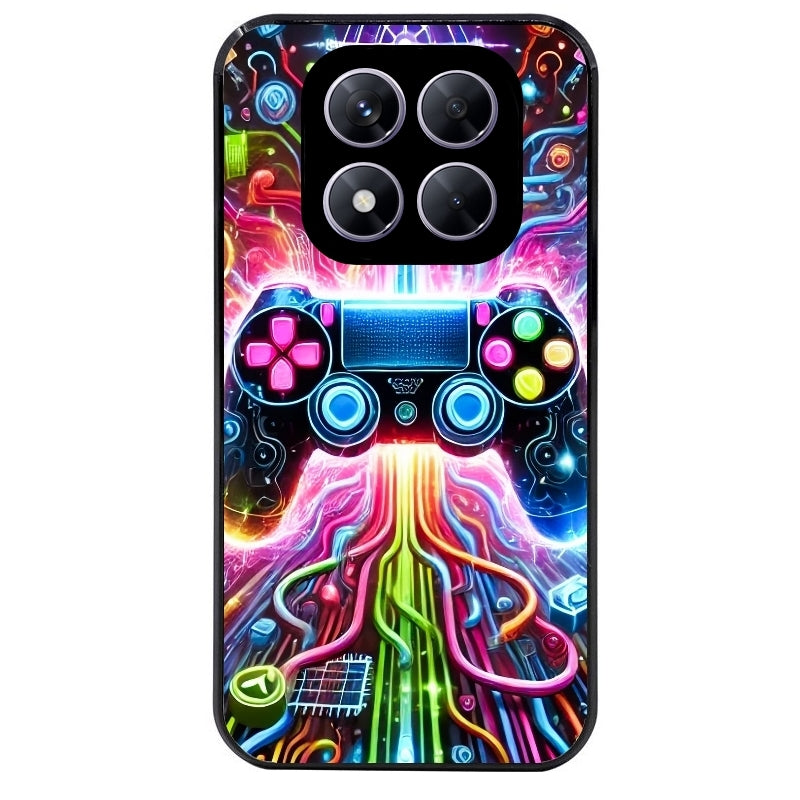 Coque noire taperso pour Redmi Note 14 et PRO PLUS 4G 5G avec motif gamer electro personnalisee protection antichoc personnalisée