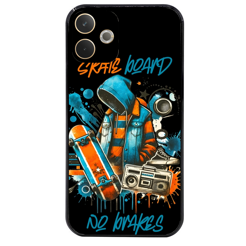Coque noire taperso pour OPPO A5 PRO 4G et 5G avec motif skate board protection antichoc personnalisée