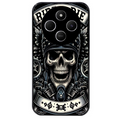 Coque noire taperso pour POCO C75 avec motif mort motard protection antichoc personnalisée