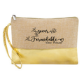 Pochette personnalisée soeur formidable en jute et doré en jute et doré