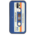 Coque noire taperso pour OPPO A5 A9 2020 personnalisable avec motif cassette bleu protection antichoc personnalisée
