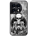 Coque noire taperso pour OnePlus 11 et 12 avec motif tete de mort gamer beton protection antichoc personnalisée