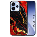 Coque noire taperso pour OPPO Reno 15 et F FS 5G avec motif marbre rouge protection antichoc personnalisée