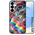 Coque noire taperso pour galaxy S26 et PLUS ULTRA FE avec motif marbre arc en ciel protection antichoc personnalisée