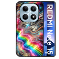 Coque noire taperso pour Redmi Note 15 et PRO PLUS 4G 5G avec motif marbre arc en ciel protection antichoc personnalisée