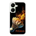 Coque taperso pour POCO C65 4G avec motif badminton flamme personnalise protection antichoc personnalisée