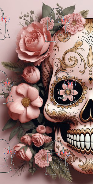 Tête de mort calavera rose