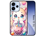 Coque noire taperso pour OPPO Reno 15 et F FS 5G avec motif chat bubble style manga protection antichoc personnalisée