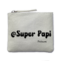 Porte monnaie personnalisé papi super ivoire en feutrine en feutrine ivoire