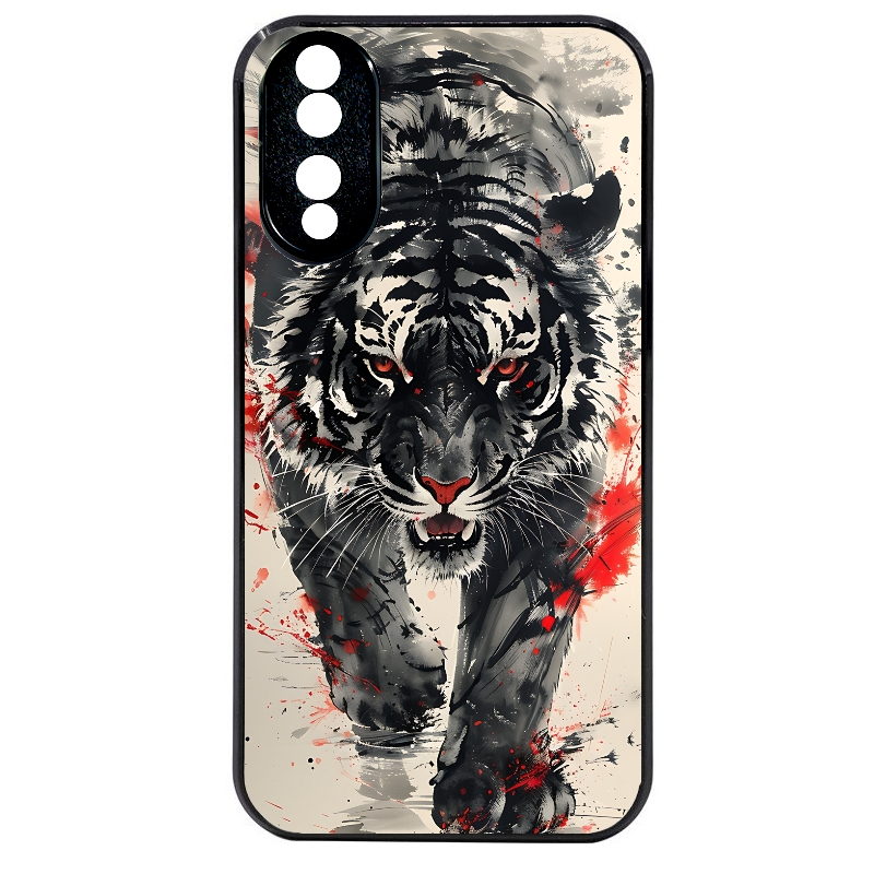 Coque noire taperso pour Honor 70 LITE 90 et LITE avec motif tigre japan protection antichoc personnalisée