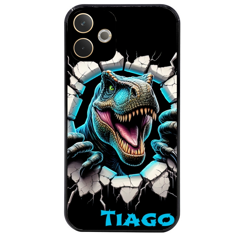 Coque noire taperso pour OPPO A5 PRO 4G et 5G avec motif dino t rex personnalisee protection antichoc personnalisée