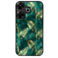 Coque noire taperso pour POCO M6 4G avec motif palmier vert protection antichoc personnalisée