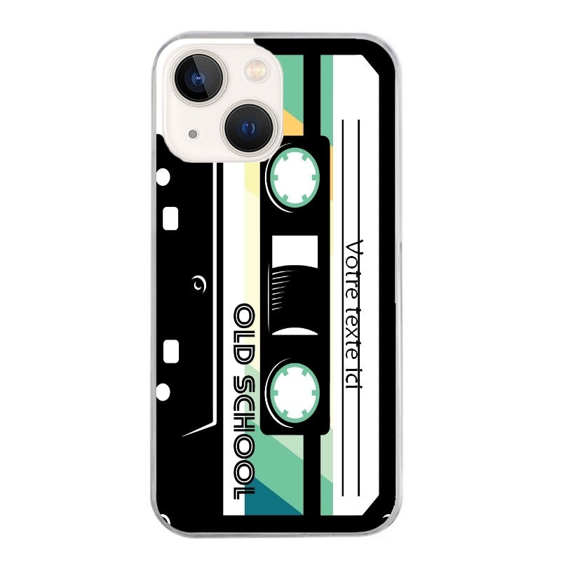 Coque taperso pour Iphone 13 et PRO MINI PRO MAX personnalisable avec motif cassette vintage protection antichoc personnalisée