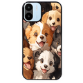 Coque noire taperso pour Redmi A1 et A2 avec motif chien smile protection antichoc personnalisée
