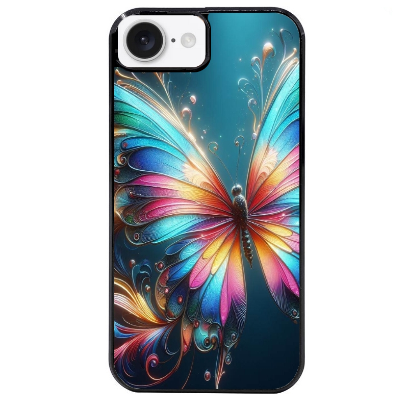 Coque noire taperso pour Iphone 16 16E PLUS MAX PRO avec motif papillon arc protection antichoc personnalisée