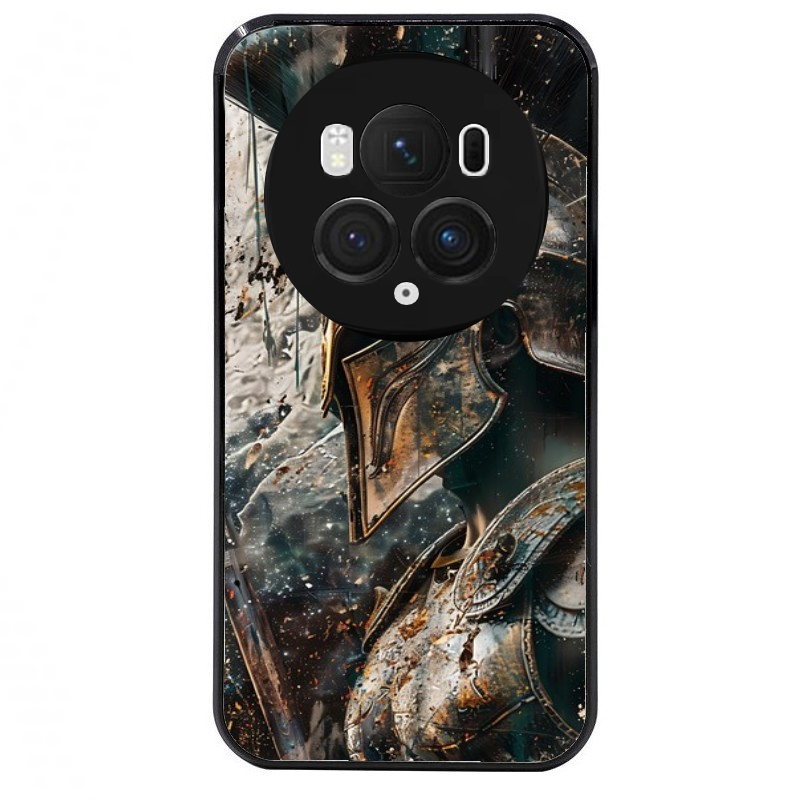 Coque noire taperso pour Magic 5 6 LITE et PRO avec motif spartan guerrier protection antichoc personnalisée
