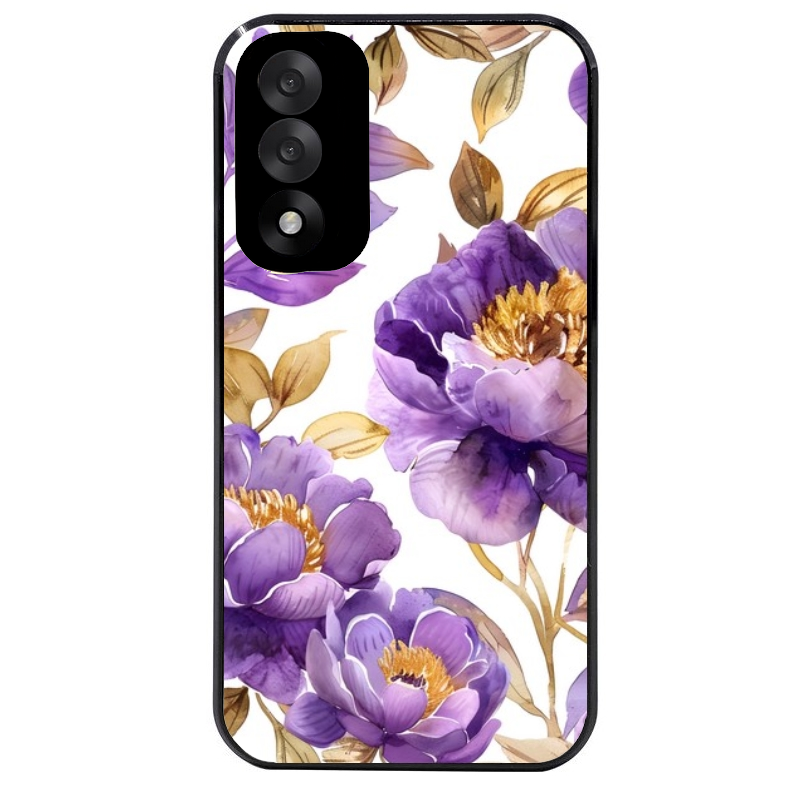 Coque noire taperso pour OnePlus Nord 5 avec motif fleur pivoine protection antichoc personnalisée